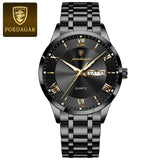 Men's Luxury Stainless Steel Watch – Waterproof, Luminous, Date & Week Display