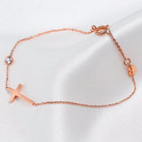Elegant Cross Link Bracelet for Women – Trendy Cubic Zirconia Charm Jewelry