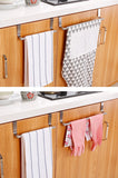 Toallero de acero inoxidable para colgar sobre la puerta: toallero para cocina y baño sin perforaciones