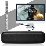 USB Powered Soundbar with Dual Subwoofers - Compact Desktop Speaker for PC/TV