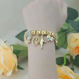 Elegante pulsera holográfica de acero inoxidable: joyería de moda atemporal