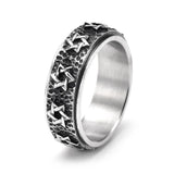 8mm Star of David Spinner Ring - Stainless Steel Jewish Hexagram Fidget Ring for Men & Women