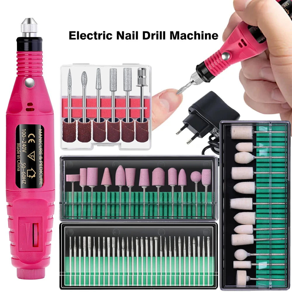 Electric Nail Drill Kit with Sanding Bands for Manicure & Pedicure – 20000 RPM Nail Art Tools