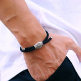 Men's Viking Rope Bracelet - Adjustable Handmade Stainless Steel Jewelry for Men