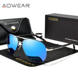Gafas de sol de piloto AOWEAR para hombre: gafas de sol de piloto polarizadas HD
