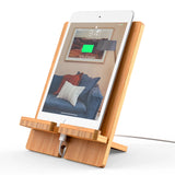Adjustable Lazy Bamboo Tablet Stand – Creative Desktop Phone Holder for iPhone, iPad, and More