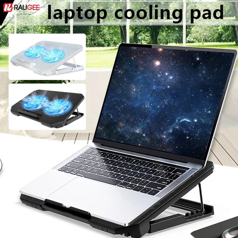 Gaming Laptop Cooling Pad – Dual Fan, Adjustable Stand & USB Hub
