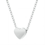 Gold Stainless Steel Heart Necklace – Dainty Zircon Pendant Chain for Women