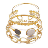 Bohemian Geometric Link Chain Bracelet with Lobster Claw Clasp for Women - Mood Tracker Jewelry