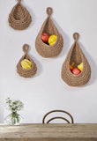 Cesta colgante de pared tejida a mano: almacenamiento elegante para la cocina y el hogar