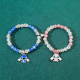 Matching Stitch Couple Bracelets - Magnetic Heart Charm Bracelets for Him & Her