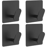 Ganchos de pared adhesivos de acero inoxidable: toalleros multiusos para baño y cocina (juego de 4) 
