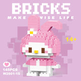 Disney & Sanrio Character Building Blocks Set - 108 Style Stitch & Hello Kitty Collection