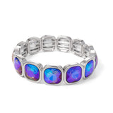 Gold Crystal Beaded Bohemian Elastic Bracelet for Women