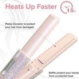 Cordless 2-in-1 Hair Curler and Straightener with Adjustable Heat & LED Display