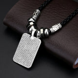 Trendy Geometric Glass Pendant Necklace for Women – Zinc Alloy & Leather Design