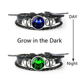 Luminous Zodiac Charm Leather Bracelet
