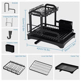 Escurridor de platos de 2 niveles | Organizador de encimera de cocina con escurridor 