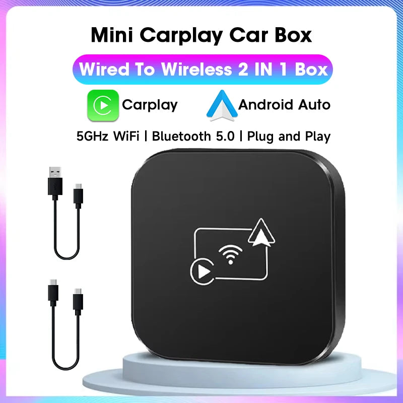 Wireless CarPlay & Android Auto Adapter - Universal Car Dongle for iPhone & Android