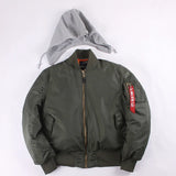 Men's Oversized MA-1 Bomber Jacket – Hooded Military Flight Jacket