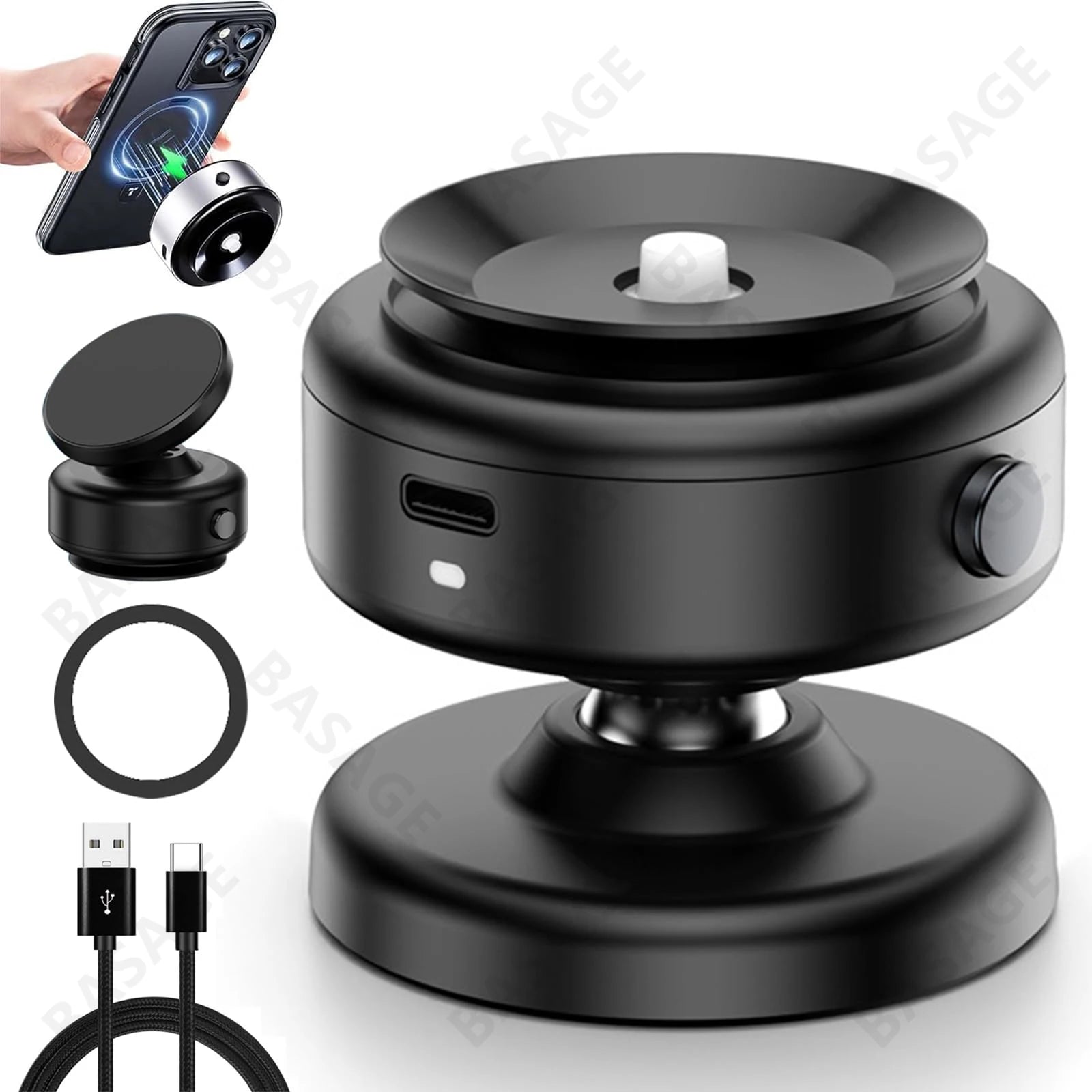 Car Magnetic Vacuum Adsorption Phone Holder – 360° Rotation, Strong Magnetic Grip, Universal Compatibility