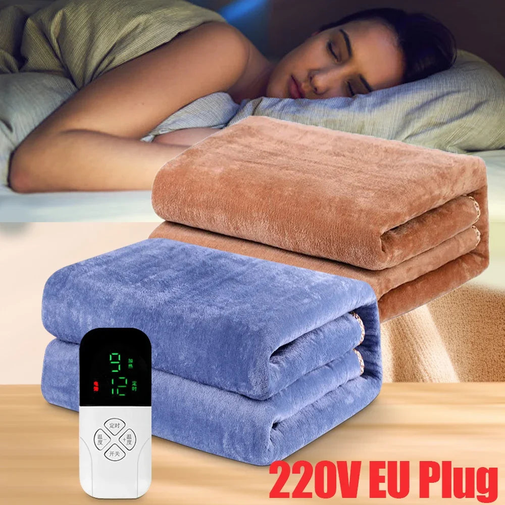 220V Double Seat Electric Heating Blanket – Soft Cashmere Flannel, Low Power Consumption, Intelligent Temperature Control