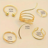 Conjunto de anillos de oro minimalistas: joyería de moda de moda para mujeres