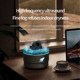 Difusor de aromaterapia con luz de grietas volcánicas: humidificador ultrasónico con pulverizador de anillo LED