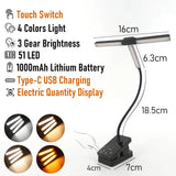 Rechargeable LED Book Light with Adjustable Brightness and Color Modes