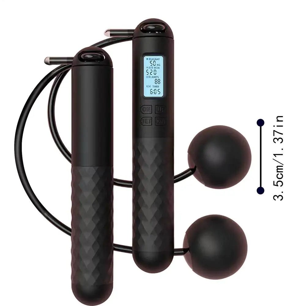 Smart Ropeless Jump Rope with Counter and Weighted Handles