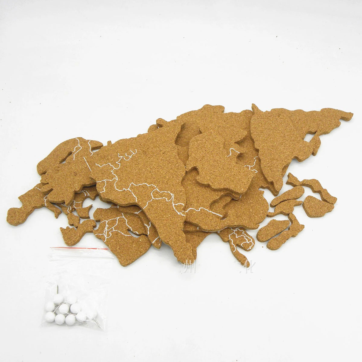Cork World Map Wall Sticker – DIY Travel Message Board for Home & Office Décor