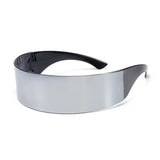 Gafas de sol futuristas con visera estrecha Cyclops: gafas con protección UV400 y láser espejado para hombres y mujeres