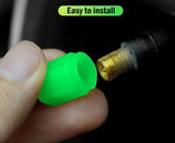 Glow-in-the-Dark Tire Valve Caps – Fluorescent Stem Covers for Cars, Motorcycles & Bicycles