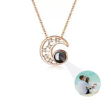 Personalized Photo Projection Necklace with Rose Pendant