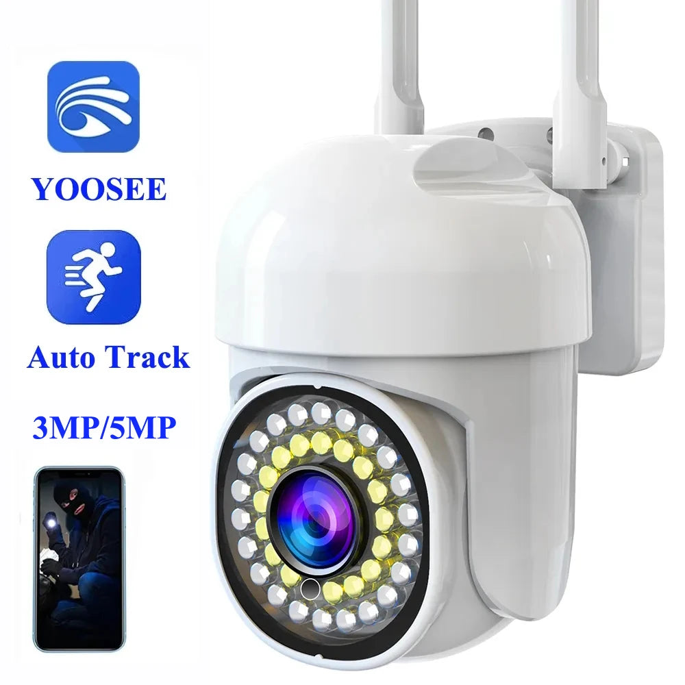 5MP Outdoor PTZ Security Camera with Motion Detection and Two-Way Audio