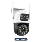 6K 12MP WiFi Outdoor Security Camera with 8X Zoom, Auto Tracking & Dual Screens