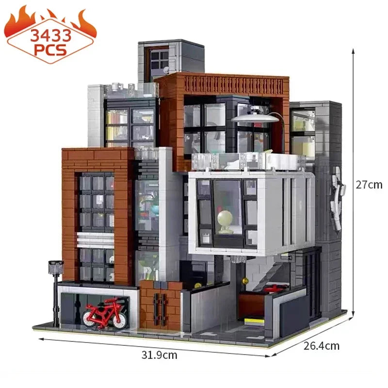 Modern Villa Architecture Building Set - Modular City Street View Blocks for Adults & Teens