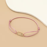 Adjustable Rope Chain Bracelet with Geometric Design and Cubic Zirconia – Classic Fashion Jewelry for Women