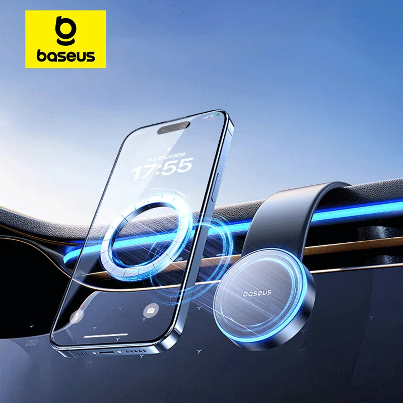 Magnetic Car Phone Holder for iPhone - Dashboard & Console Mount with Strong Grip
