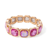 Gold Crystal Beaded Bohemian Elastic Bracelet for Women