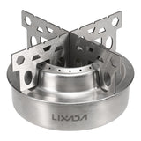 Compact Titanium Mini Alcohol Stove with Stable Cross Stand for Camping