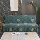 Floral Sofa Bed Cover with Skirt - Elastic Anti-Slip Futon Protector