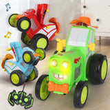 Coche acrobático con saltos locos: camión RC con control remoto por infrarrojos, música y luces