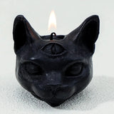 Three-Eyed Cat Gothic Scented Candle – Halloween Aromatherapy & Home Décor