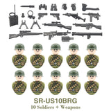 WW2 Military Building Blocks Set - Army Soldier & Motorcycle Model Kit