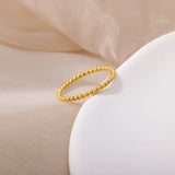 Elegant Stainless Steel Wedding Band – Minimalist Pave-Set Ring for Women