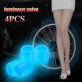Glow in  the Dark Tire Valve Caps  Fluorescent Stem Covers for Cars Motorcycles & Bicycles