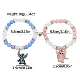 Matching Stitch Couple Bracelets - Magnetic Heart Charm Bracelets for Him & Her