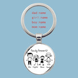 Llavero con foto personalizado: colgante con nombre de familia personalizado con cristal grabado para regalos y recuerdos
