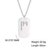 Custom Military Dog Tag Necklace – Personalized Stainless Steel Soldier Name Chain